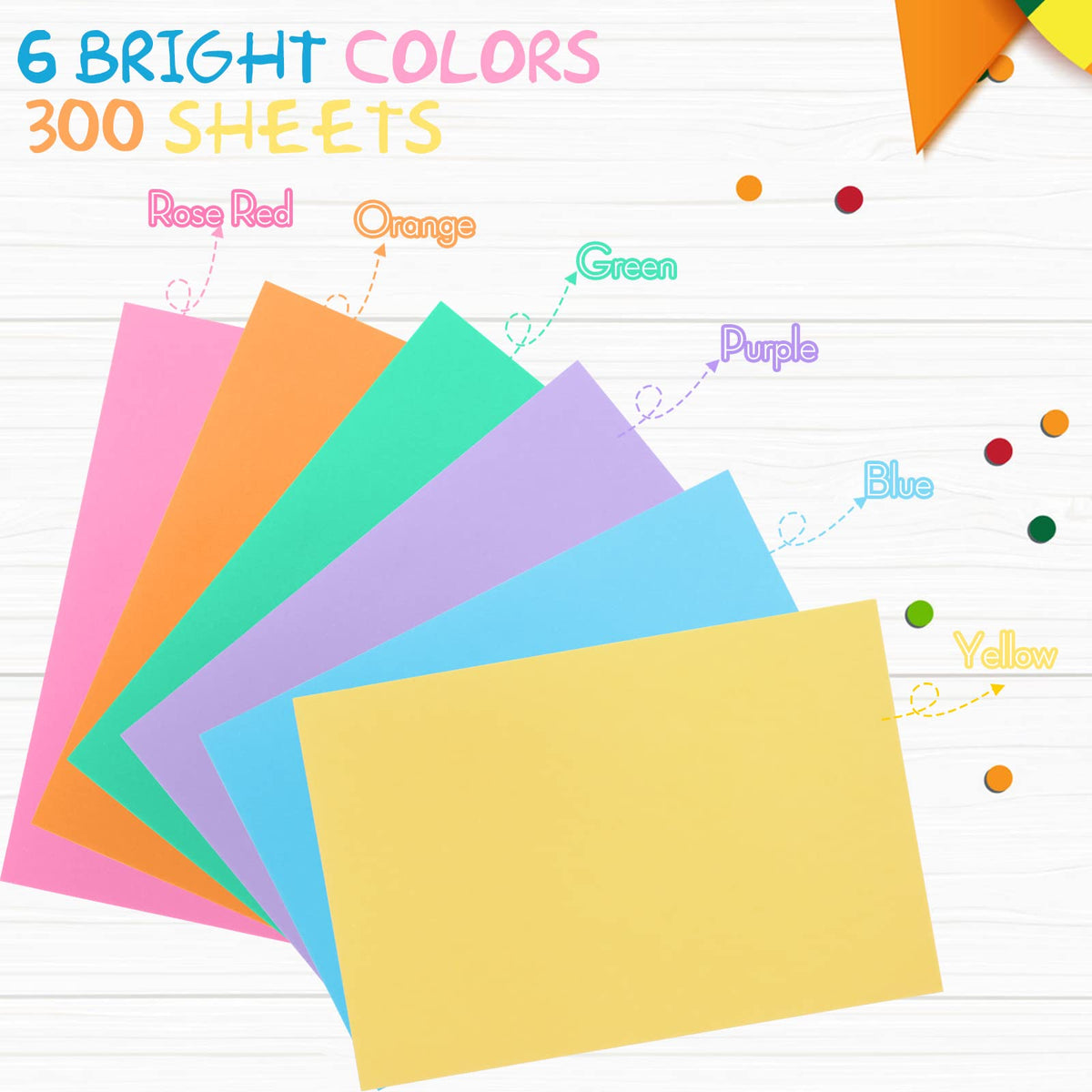 300 Pcs Blank Index Cards Thick Card Stock, 4 x 6 Inch, Bright Colors