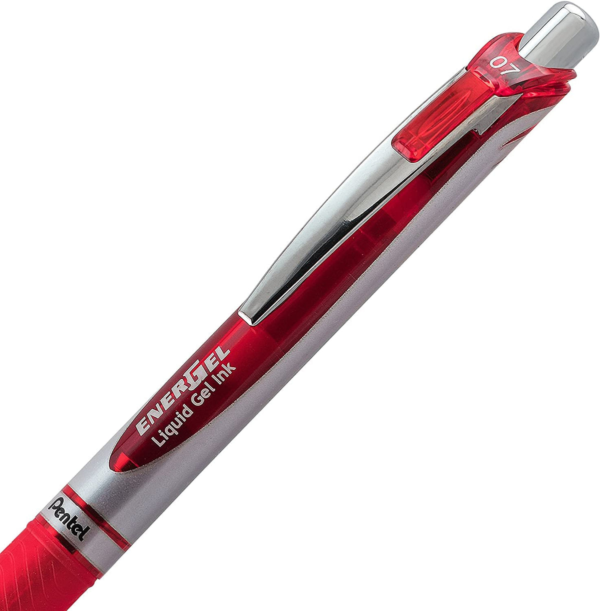 Pentel Energel 0.7 mm Liquid Gel Ink Pens - Red Ink - Metal Tip - Pack of 5 Deluxe RTX Pentel Pens