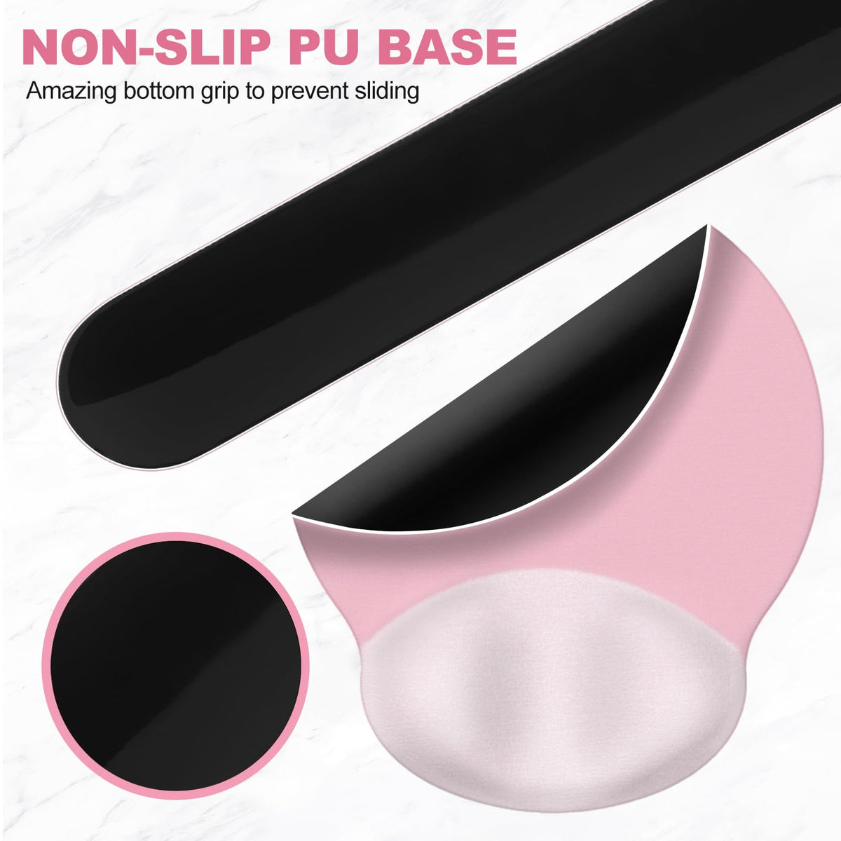 AIMSA Mouse Pad with Wrist Rest Support, Keyboard Wrist Rest Set, Ergonomic Memory Foam Mousepad
