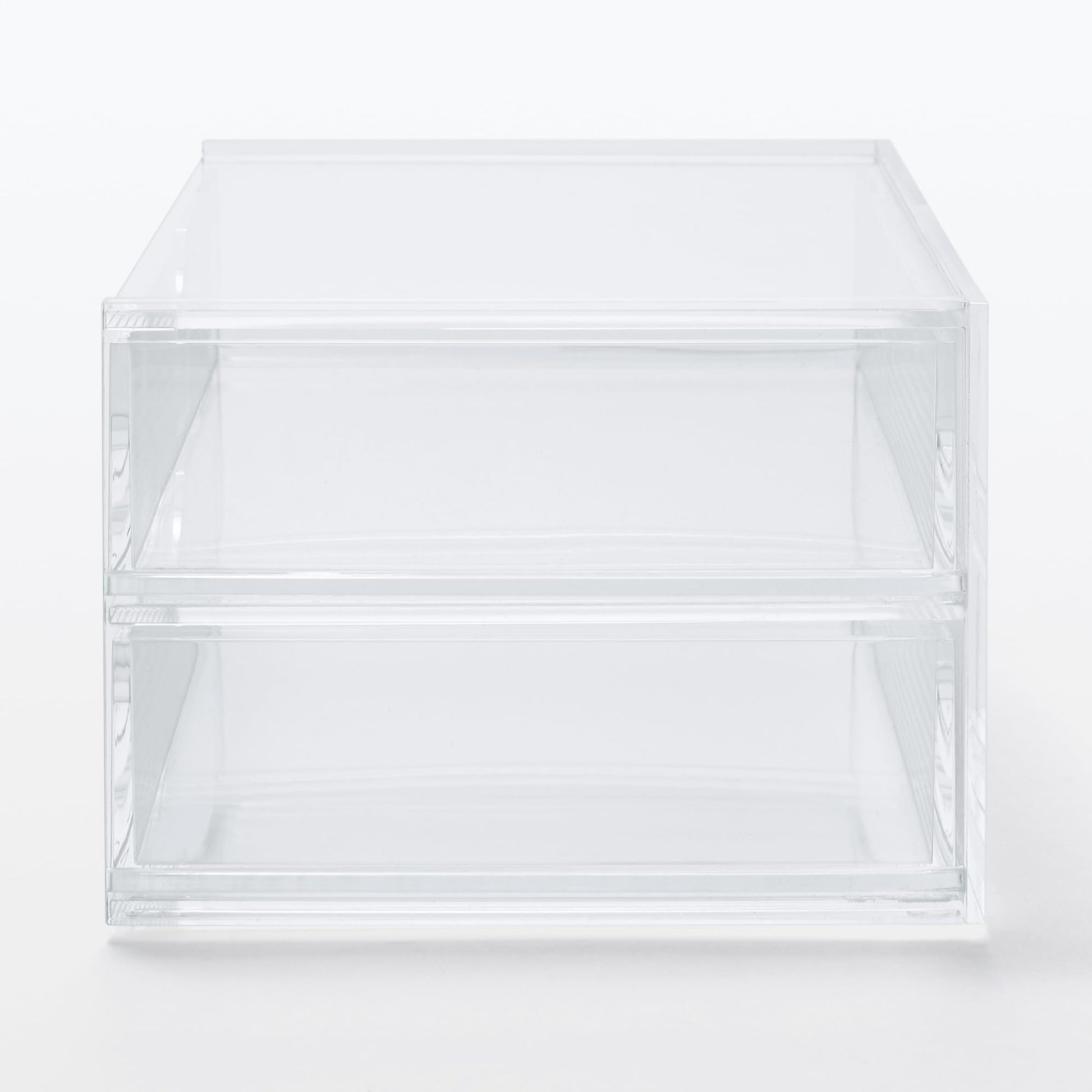 Muji Acrylic Stackable 2-Drawer Storage Case, Small,17.5 cm Width x 13 cm Depth x 9.5 cm Height