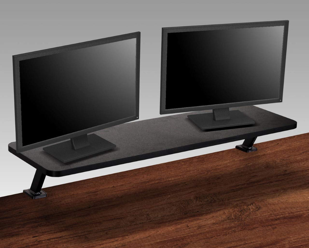 Kantek Ergonomic Mounted Computer Monitor Riser Stand, Floating Desk Shelf, Clamp On Base