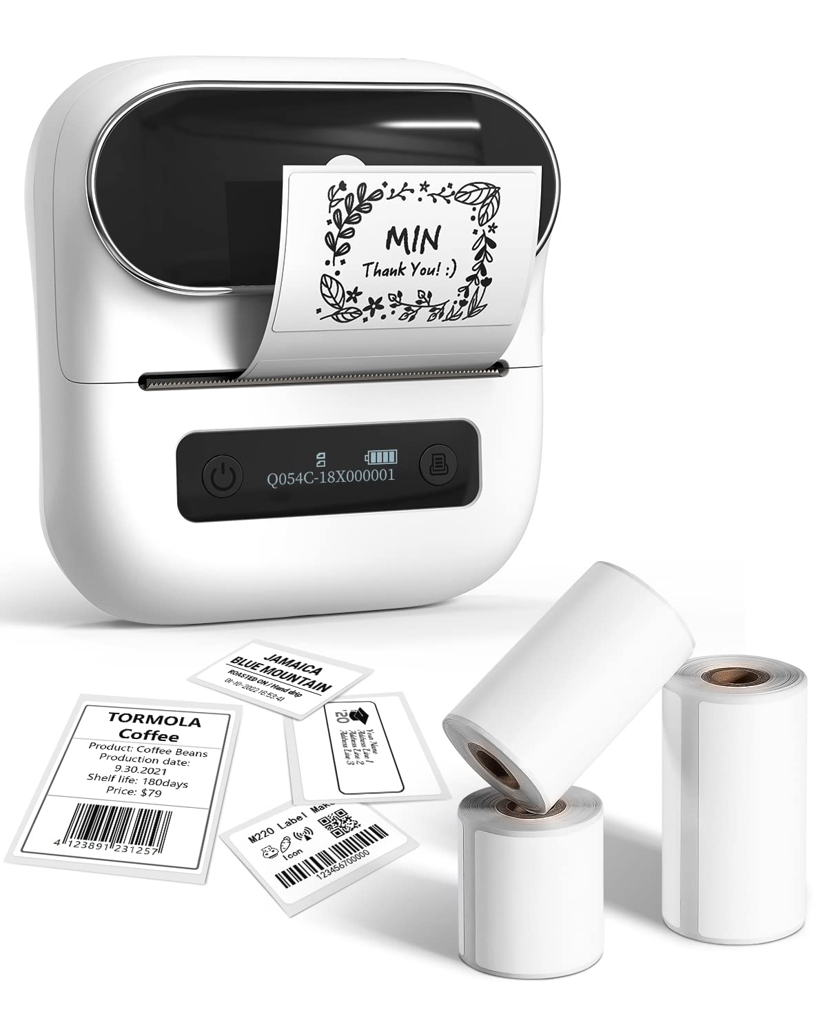 Phomemo M220 Label Maker, New Flagship 3.14 Inch Bluetooth Portable Thermal Label Printer for