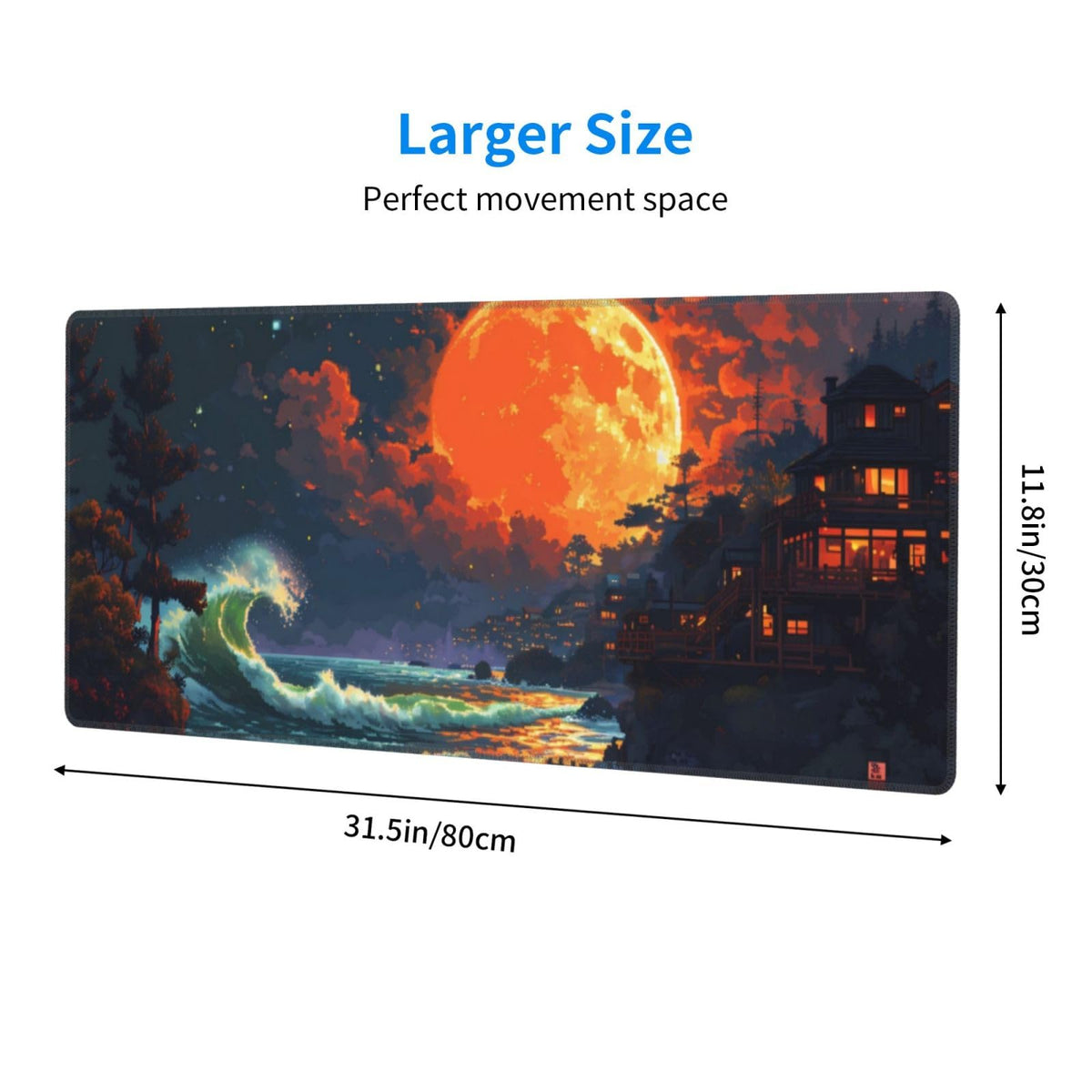 Gaming Mouse Pad Desk Pad,Extended Big Mouse Pad,31.5x11.8 Inch Long Computer Keyboard Mouse Mat