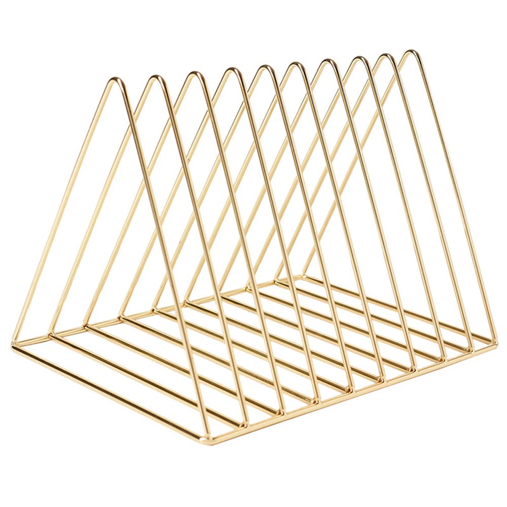 Sooyee 9 Slot Gold Magazine Holder, Desktop File Sorter Organizer