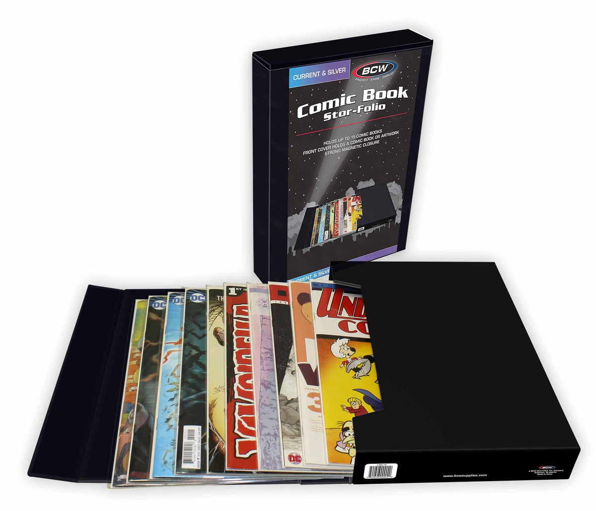 BCW Comic Book Stor-Folio Travel Cases, Holds 15 Bagged Comics, 3 Pack