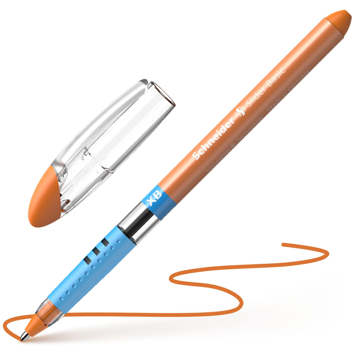 Schneider Slider Basic XB Ballpoint Pen, Box of 10, Orange (151206)