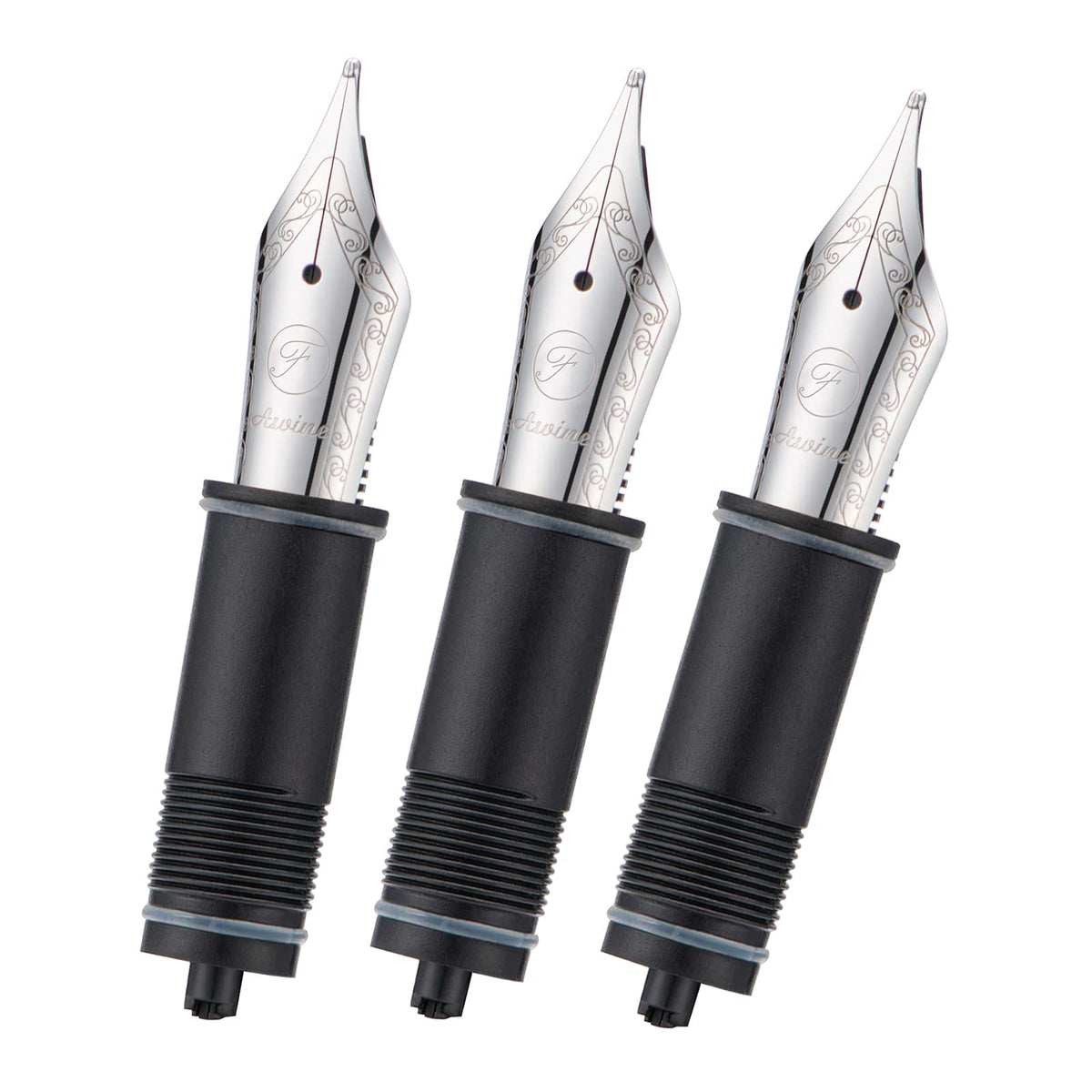 Asvine 3 PCS Fountain Pen Replaced Nibs, Silver #6 Fine Nib V169, P20, P30 and V126