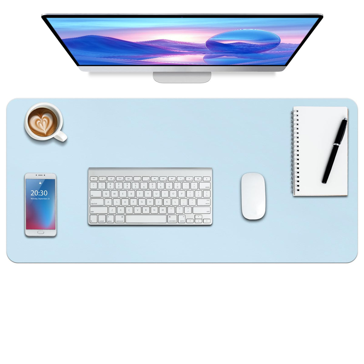 Boutilon Leather Desk Pad Protector,Non-Slip Mouse Pad,Laptop Desk Pad,Office Mouse Mat,Waterproof