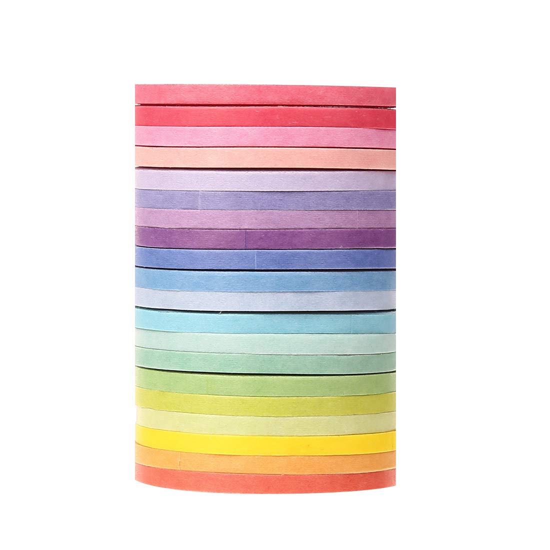20 Rolls Rainbow Washi Tape Slim,Foil Gold Skinny Decorative Masking Washi Tapes,3MM Wide DIY