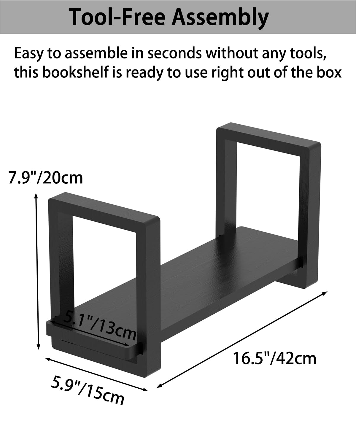 100% Solid Wood Adjustable Desktop Bookshelf, Retro Tabletop Bookshelf, Desk holder Shelf for