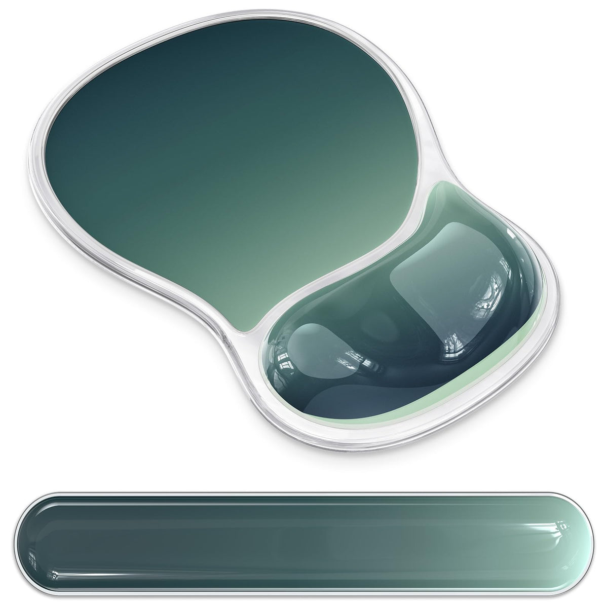 AKIT Ergonomic Mouse Pad and Keyboard Wrist Rest Set, Gel Mousepad, Green