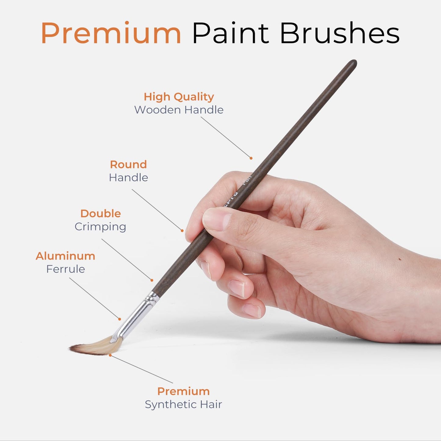 Nicpro 32pcs Paint Brush Set, Professional Paintbrushes with Paint Spatula and Cloth Roll Case