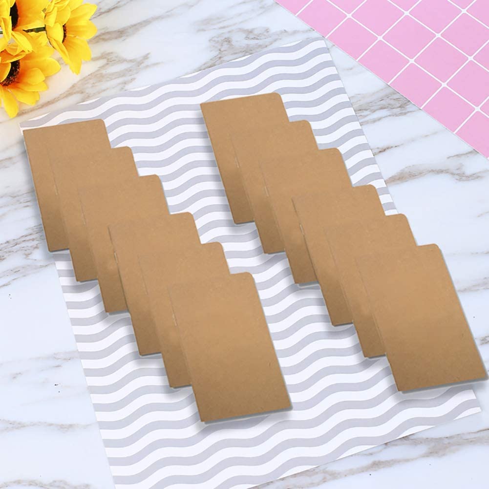 Yansanido 24 Pcs 5.5 Inch x 3.5 Inch Brown Cover Pocket Notebook 32 Sheets (64 Pages) Blank Pages