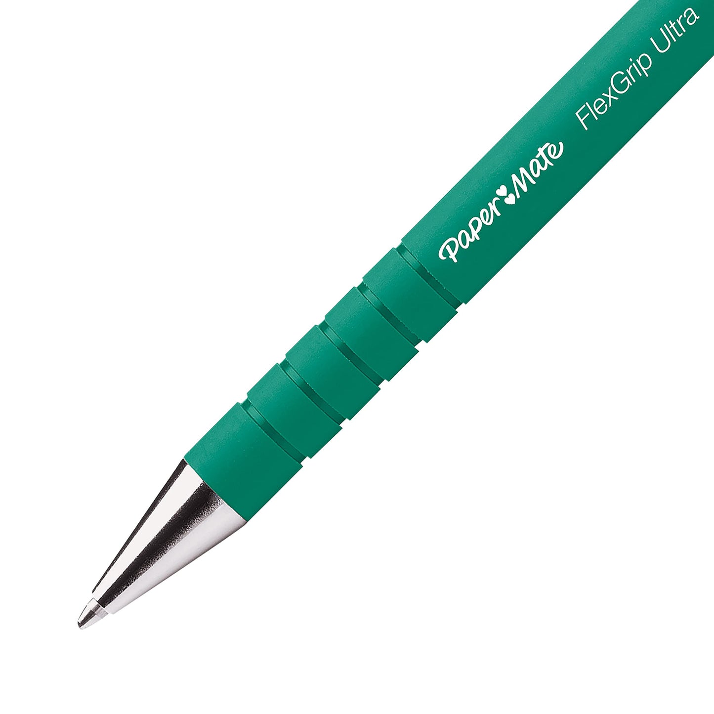 Paper Mate Flexgrip Ultra Retractable Ballpoint Pens | Medium Point (1.0mm) | Green | 12 Count