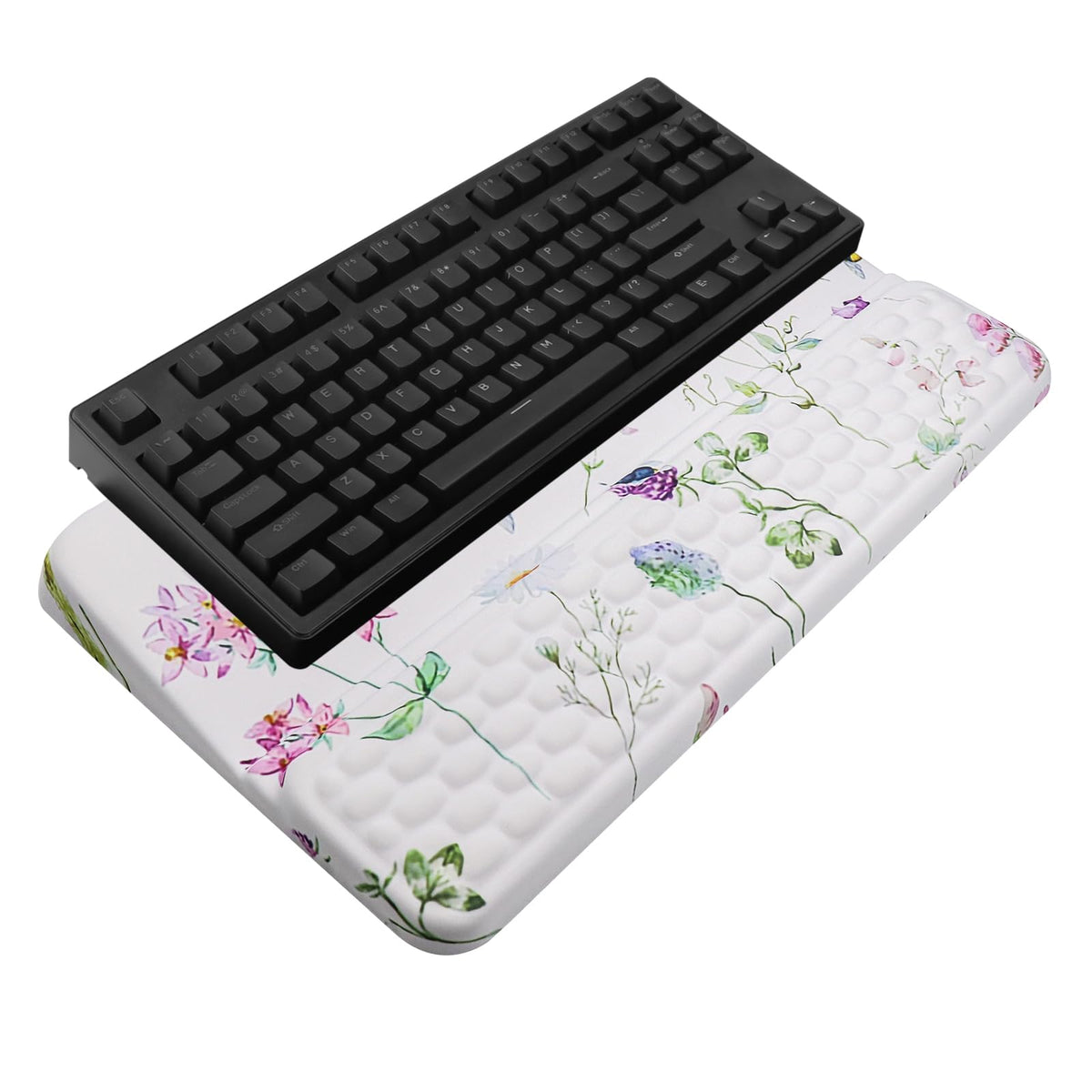 Computer Keyboard Stand with Wrist Rest, Ergonomic Tilted Keyboard Holder - Keyboard Riser with