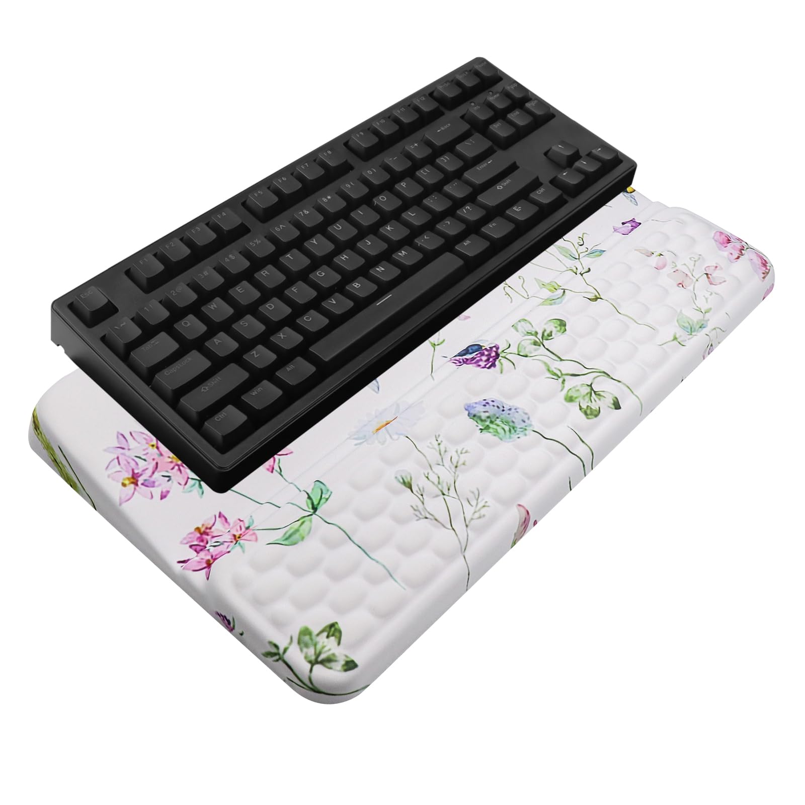 Computer Keyboard Stand with Wrist Rest, Ergonomic Tilted Keyboard Holder - Keyboard Riser with