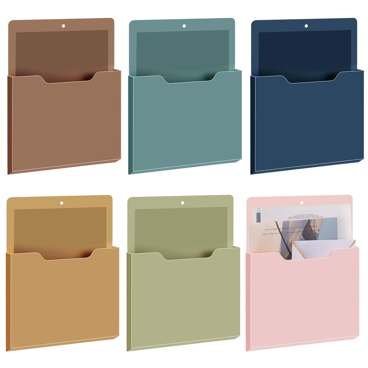 Fuutreo Magnetic Wall File Holder,6pcs,Mocha Mousse Color,Vertical-large