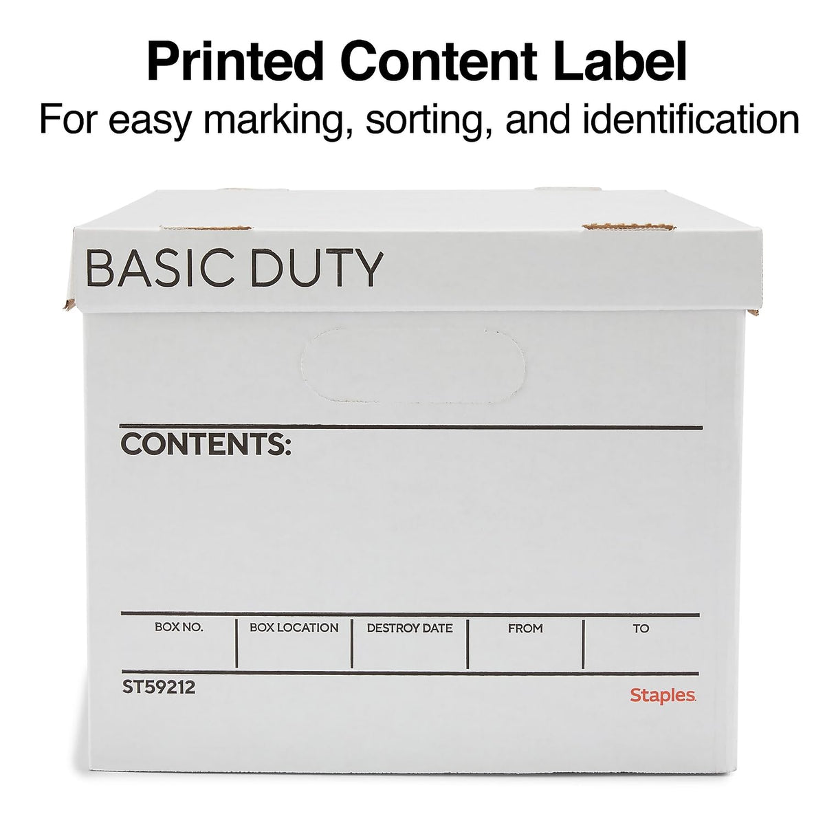 Staples Storage & Filing Box, Basic-Duty with Handles & Removeable Lid, Letter & Legal Size