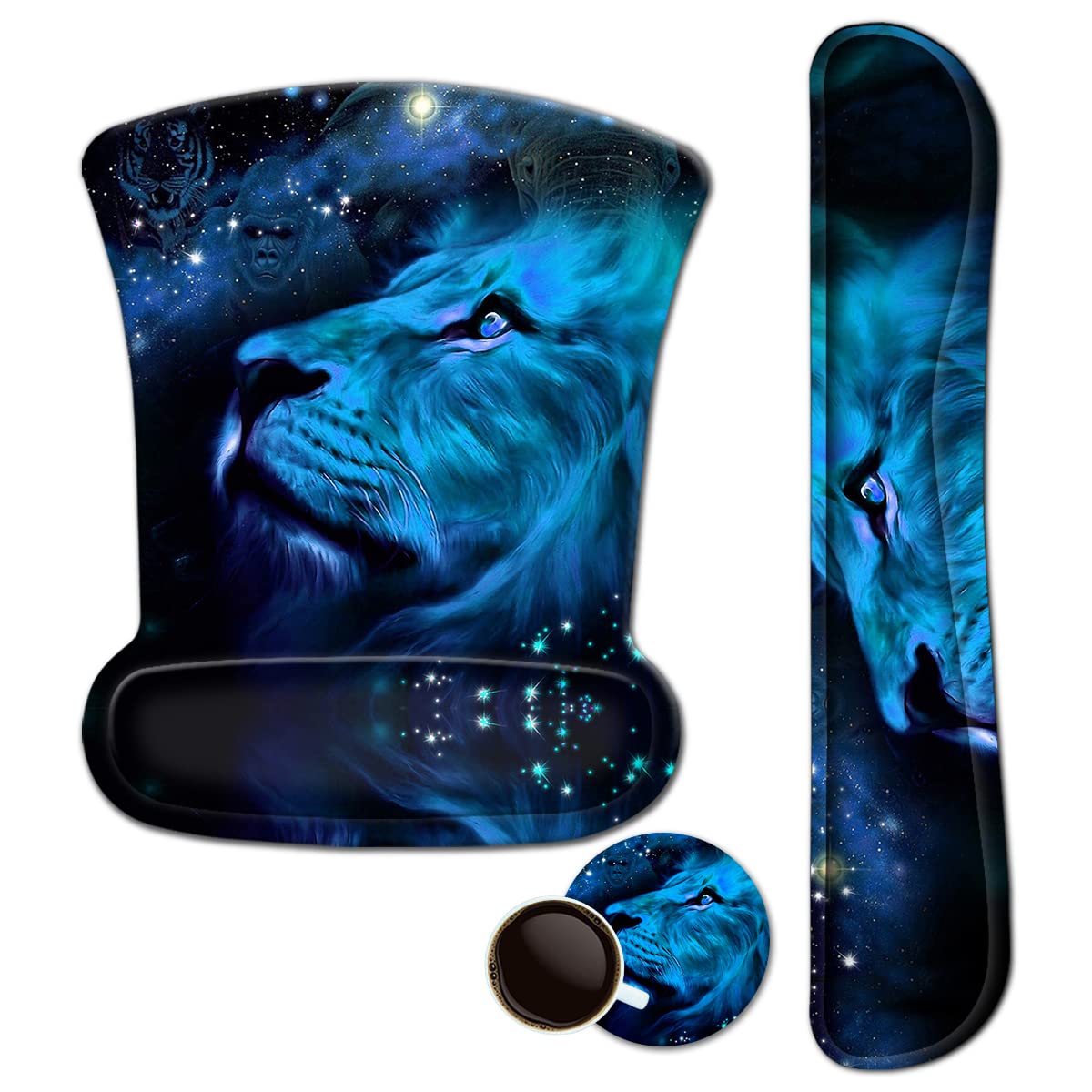 Mouse Pad with Wrist Support and Keyboard Wrist Rest Pad Set,Ergonomic Mouse Pads for Computers