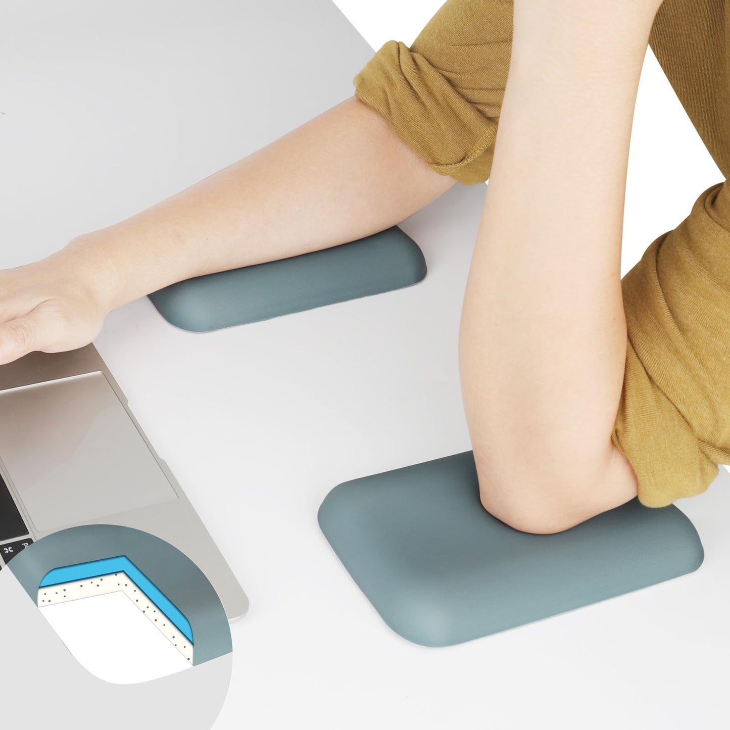 Leolee Elbow Rest Pads for Desk, Gel Ergonomic Wrist Rest Arm Rest Pads