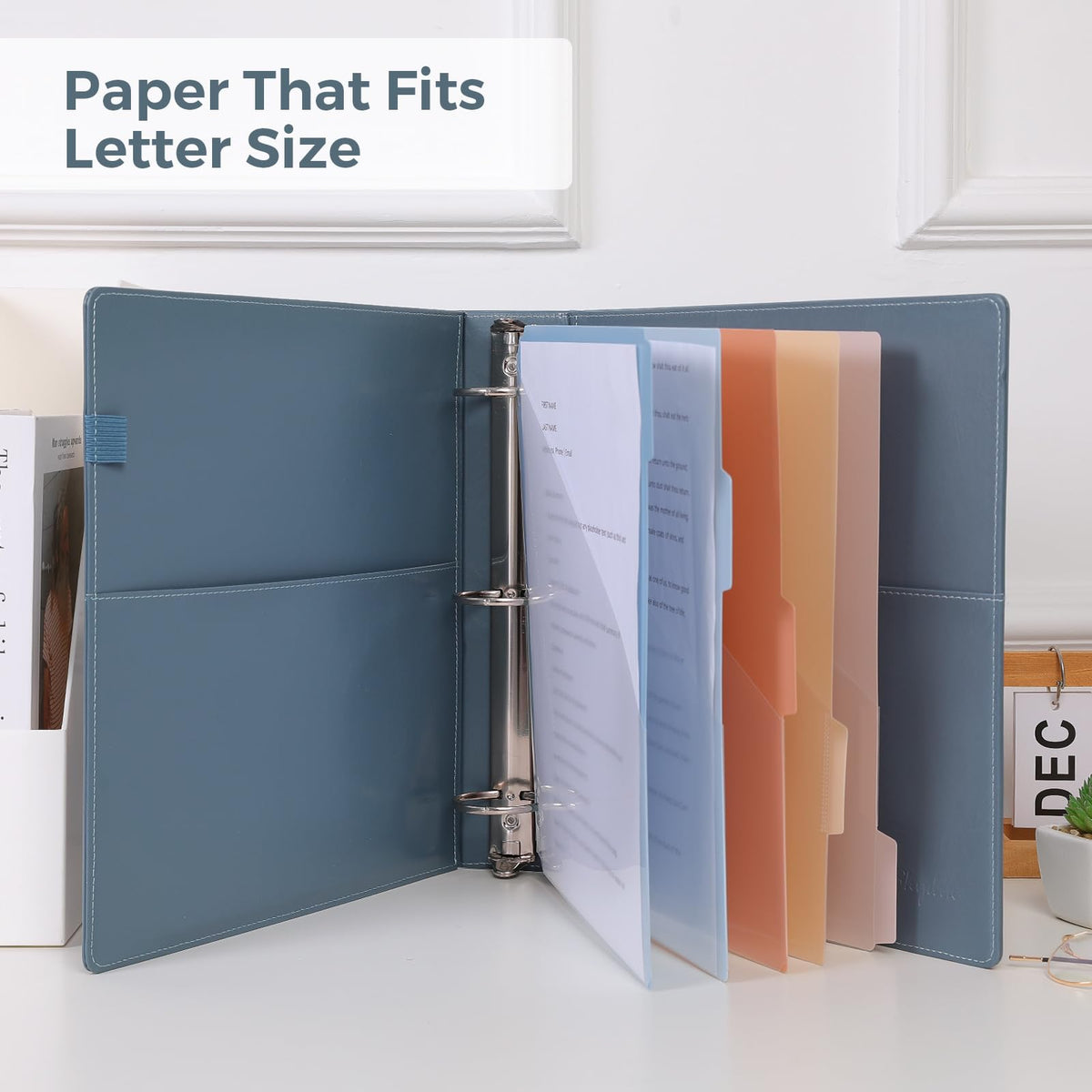 SKYDUE 3 Ring Binder with Clipboard, 2 Inch Heavy Duty Binder, PU Clipboard Binder with Notepad & 5