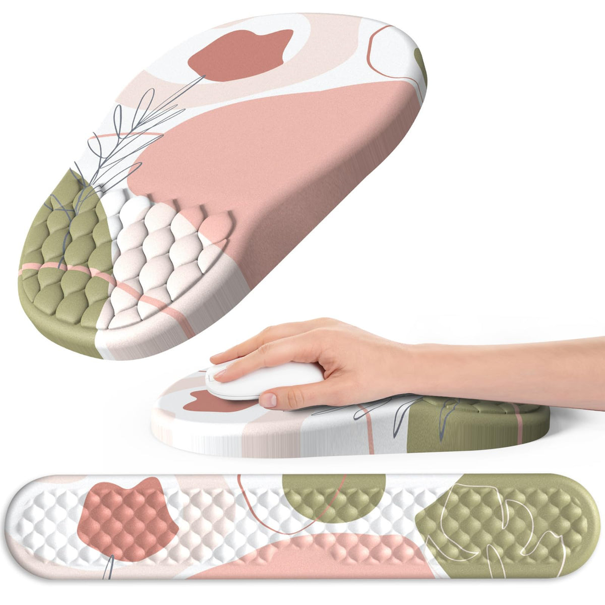 Hasinart Ergonomic Mouse Pad and Keyboard Wrist Rest with Massage Design, Space-Saving Mouse Pad
