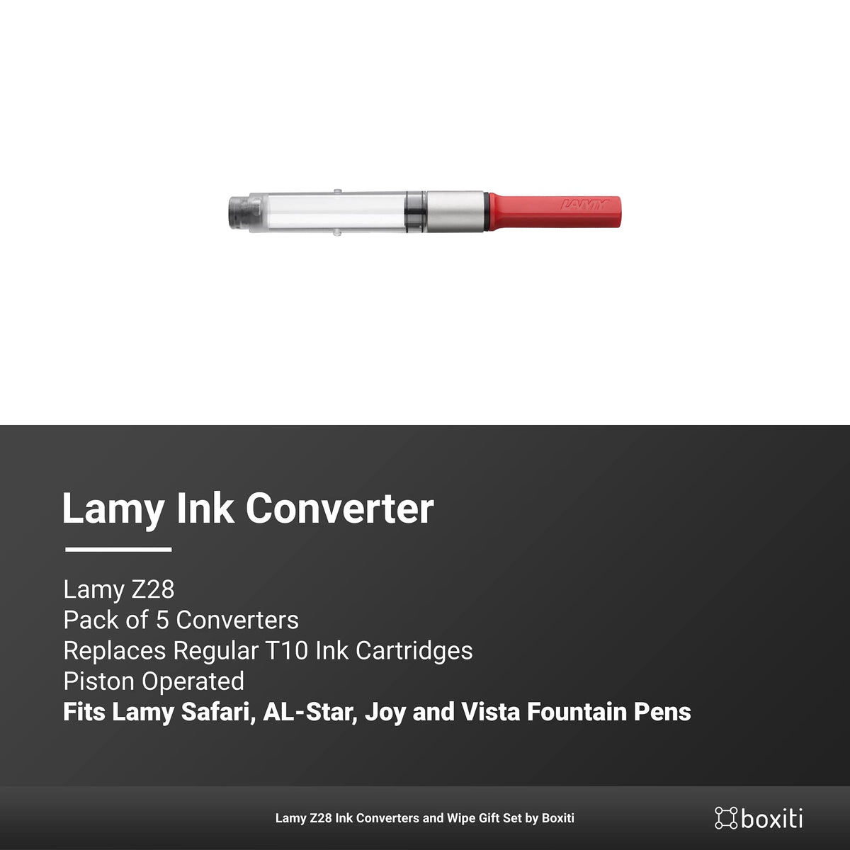 Lamy Z28 Fountain Pen Ink Converters Pack of 5 and Wipe