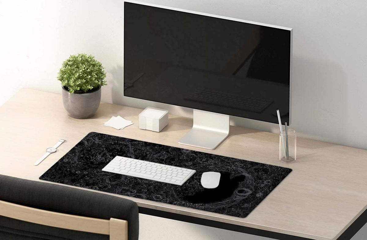 SSOIU Moon Topographic Map Extended Mouse Pad, XXL Gaming Mouse Pads, Large Big Mousepad Laptop