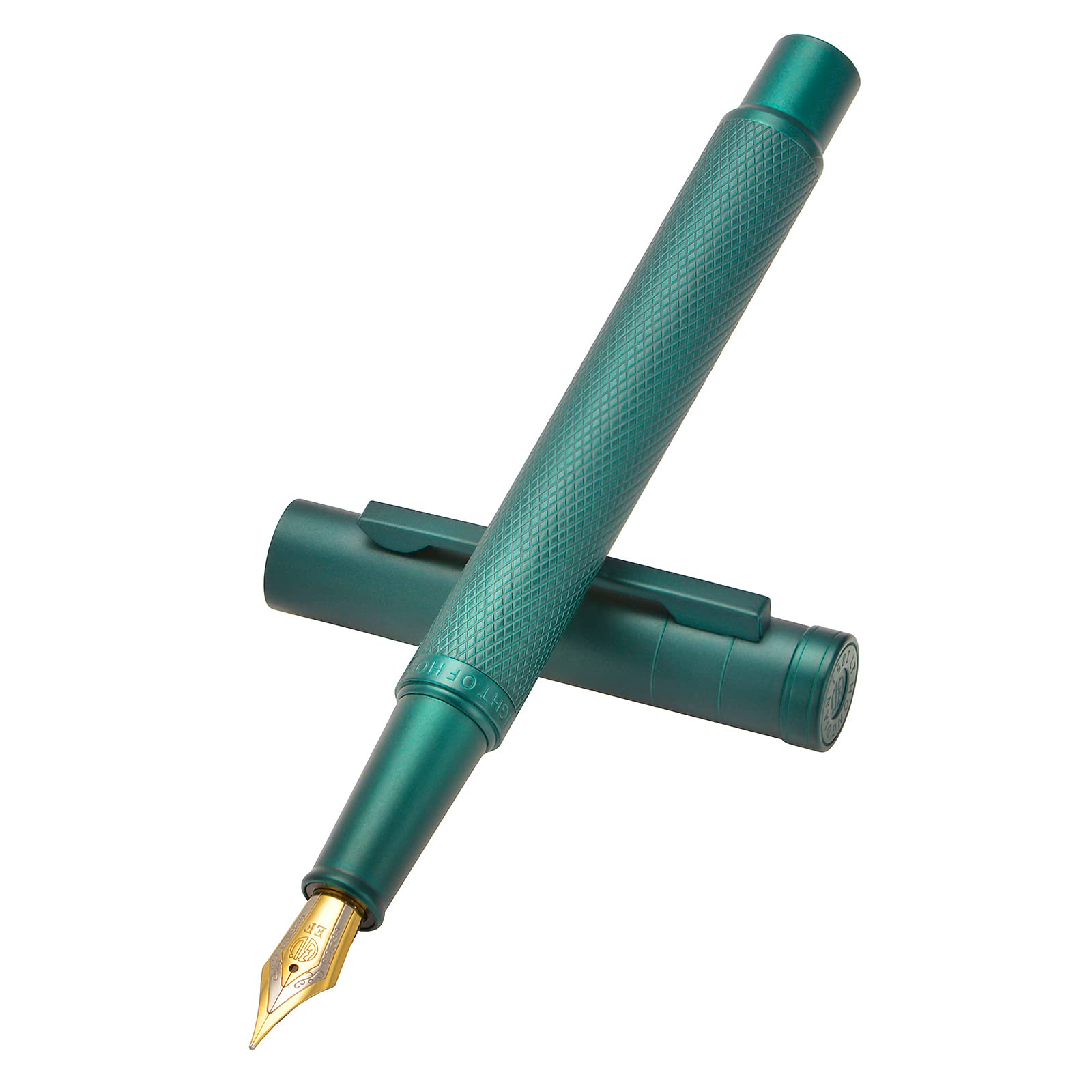 Hongdian 1851 Green Forest Fountain Pen Medium Nib, Classic Design with Converter and Metal Pen Case