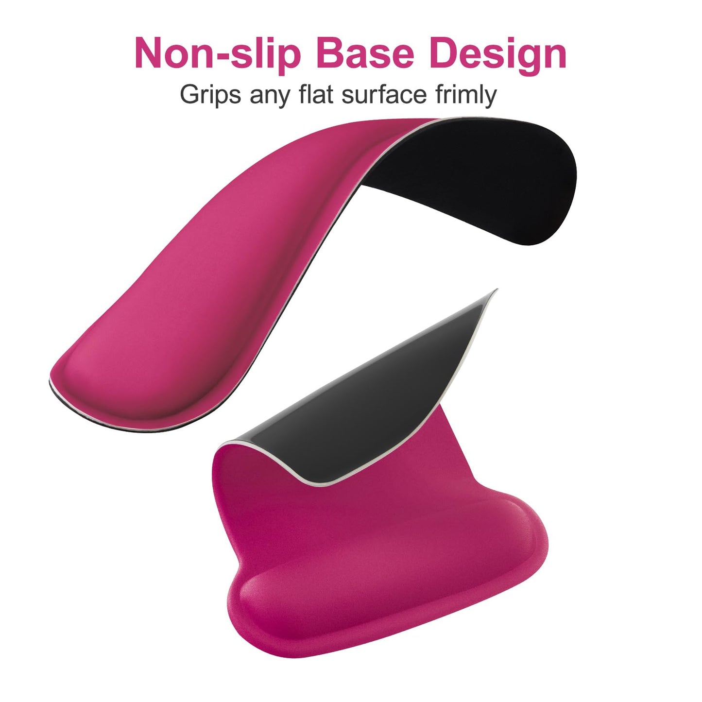 MOSISO Wrist Rest Support for Mouse Pad & Keyboard Set, Rose Red