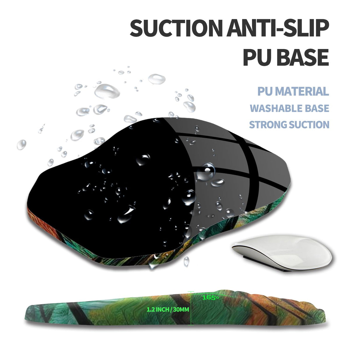 Gleamtide Ergonomic Raised Mouse Pad Wrist Support with Bilateral Slope Memory Foam Mousepad for