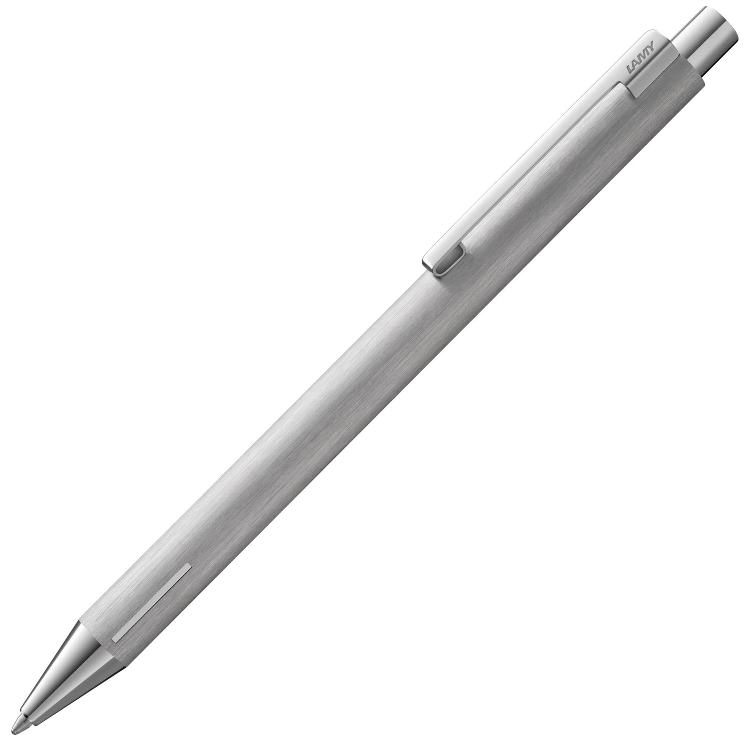 Lamy econ brushed ballpoint pen - functional ballpoint pen with stainless steel body - curved clip