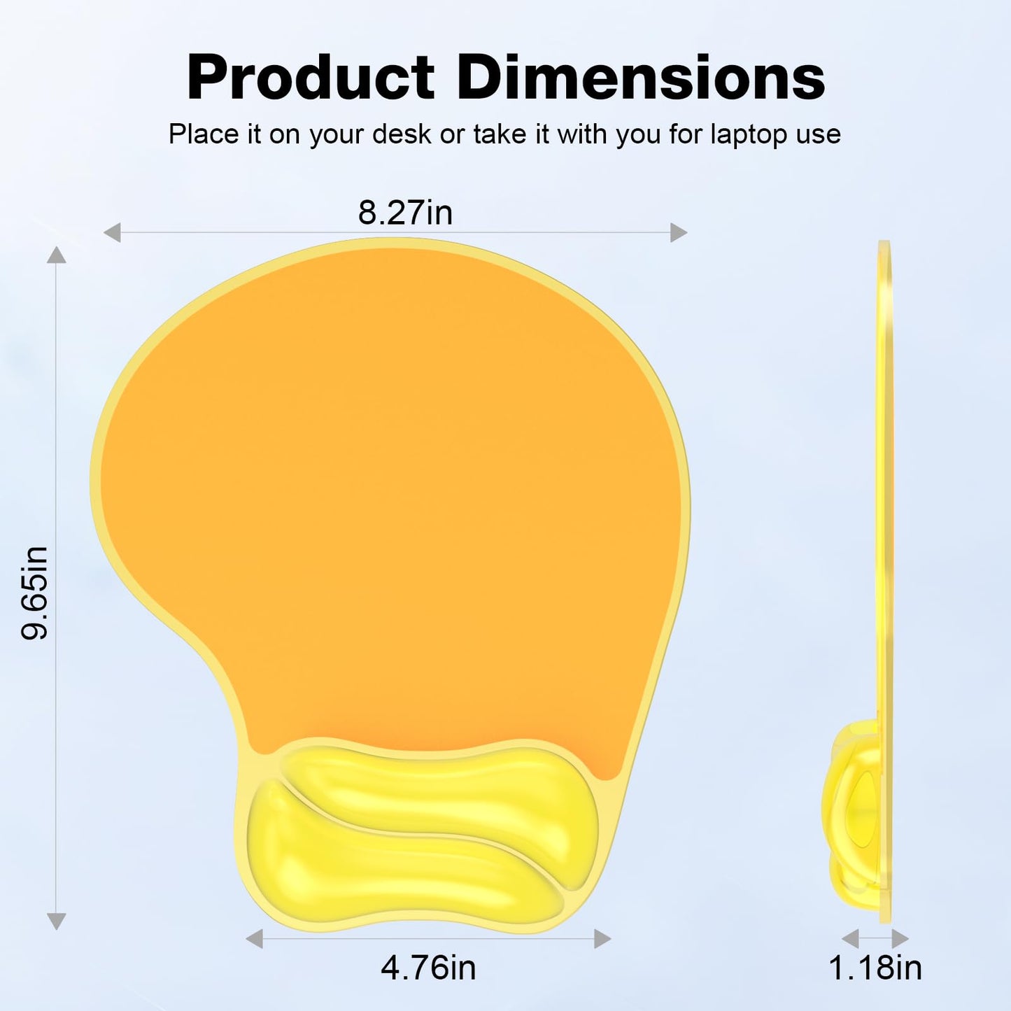 Laokiiy Gel Mouse Pad with Wrist Rest, Ergonomic for Laptop, Non-Slip Base