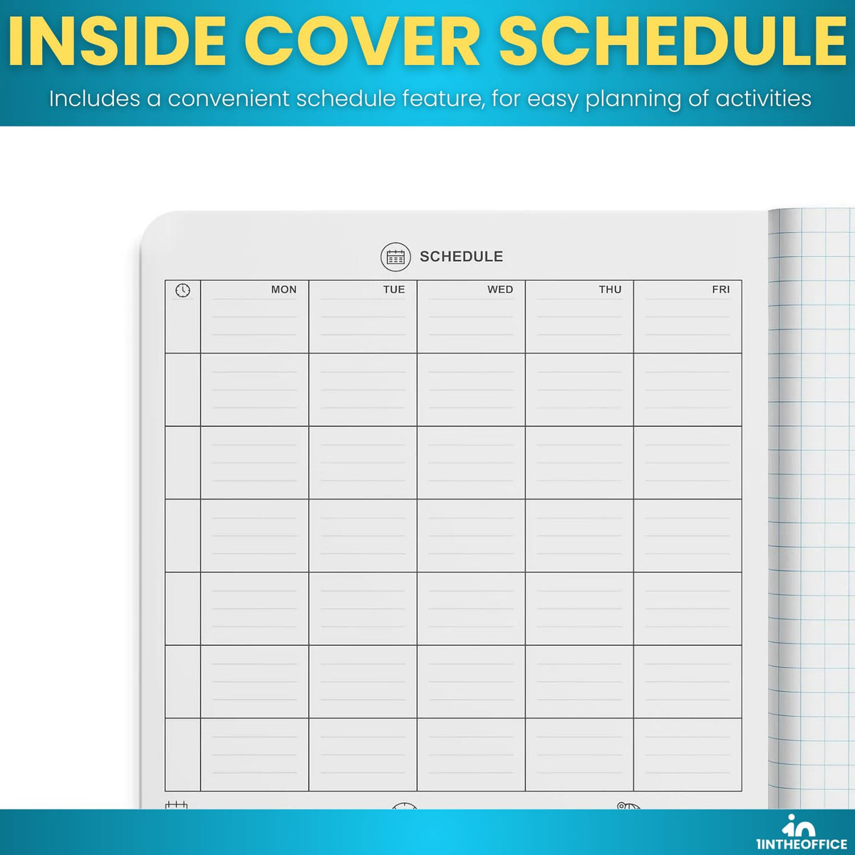 1InTheOffice Graph Paper Composition Notebook, Quad Ruled Graph Notebook, 80 Sheets, 7.5 x 9.75