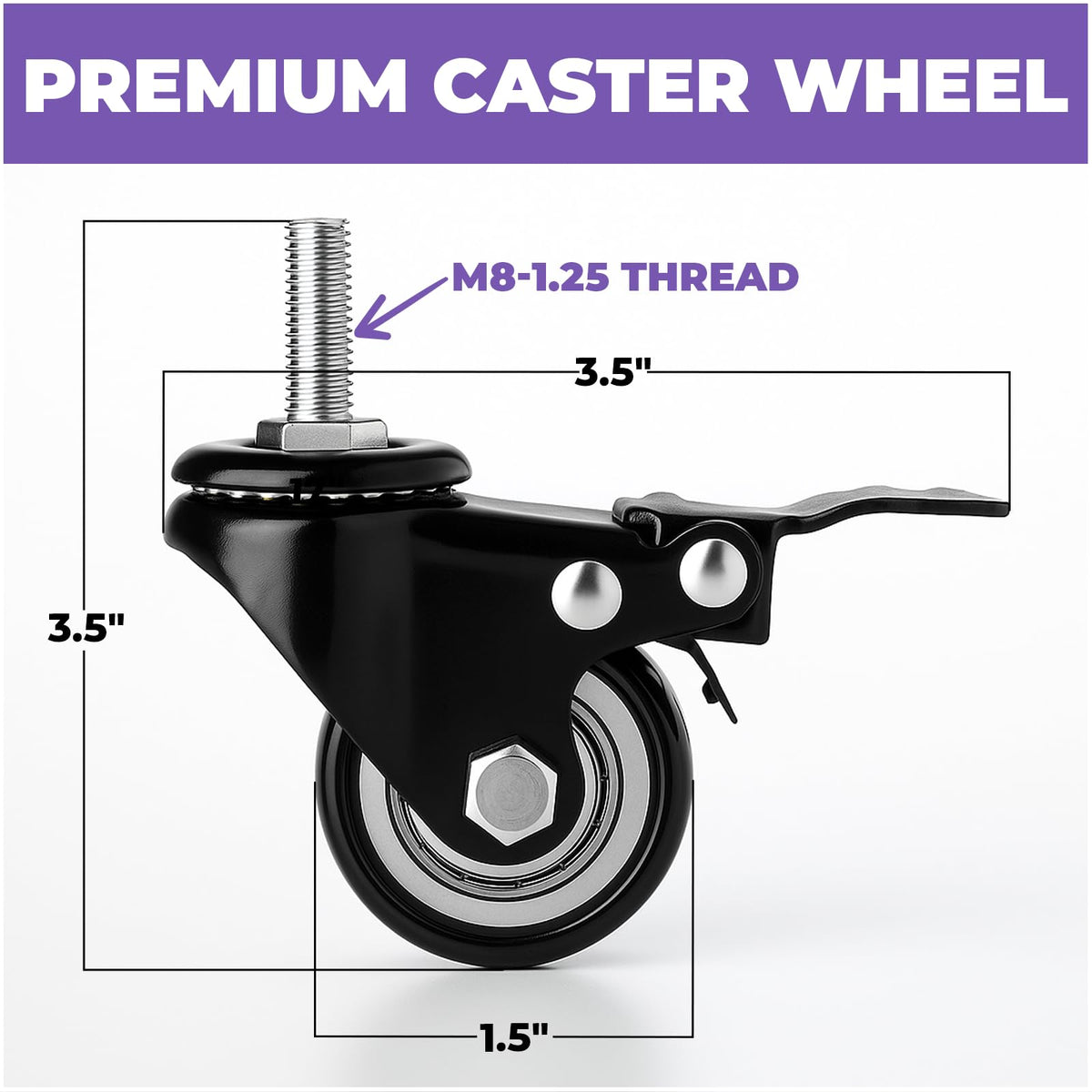Liquid Stands Keyboard Stand Caster Wheels Set of 4 with Brake