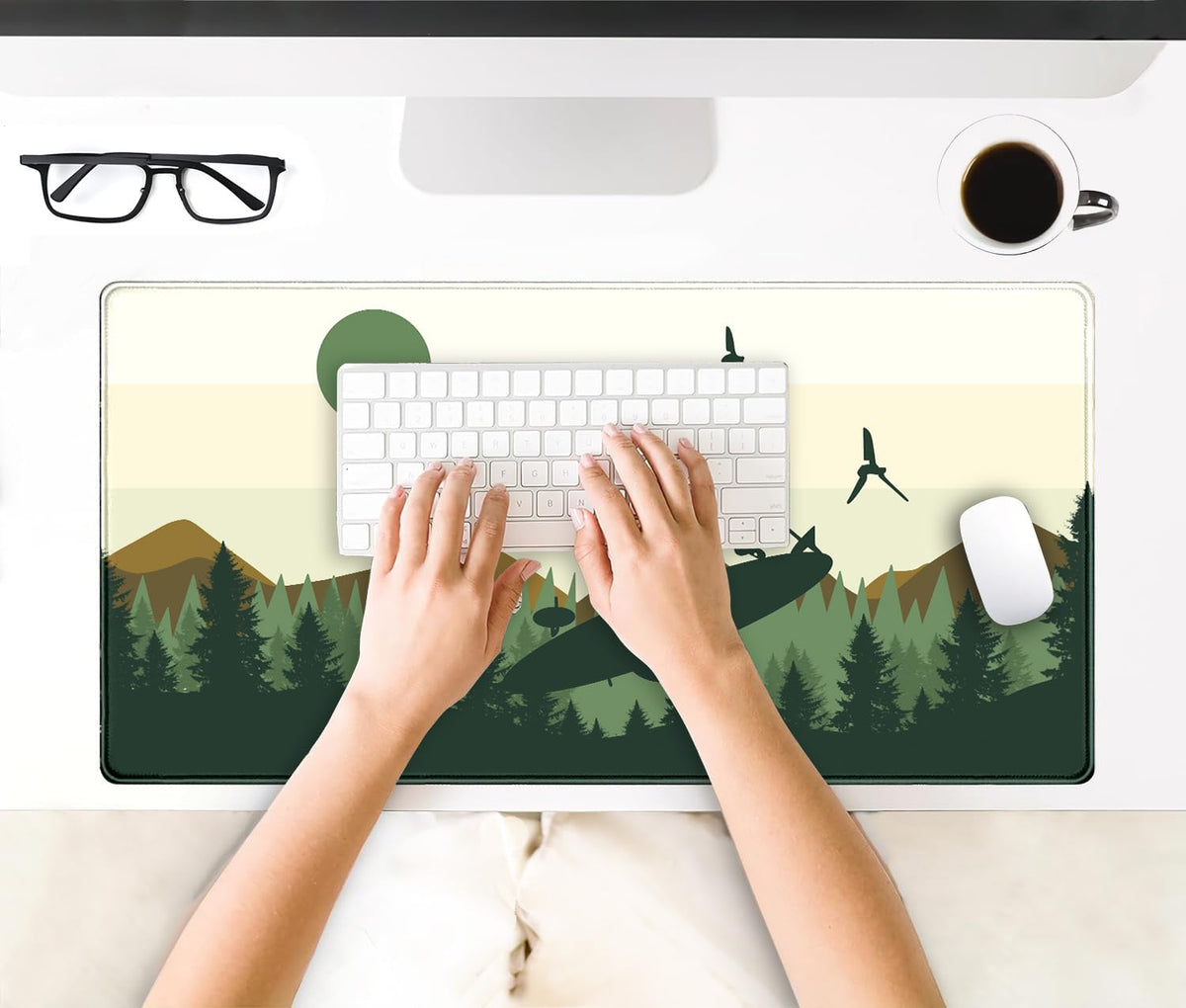 Nasdalgias Spaceship XXL Large Gaming Mouse Pad Desk Mat Pad Non-Slip Rubber Base Desk Matt for