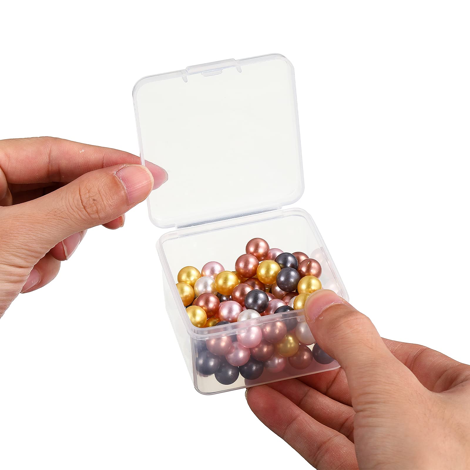 Jetec 120 Pieces Small Clear Plastic Storage Box, 2.5 x 2.5 x 1.6 Inch