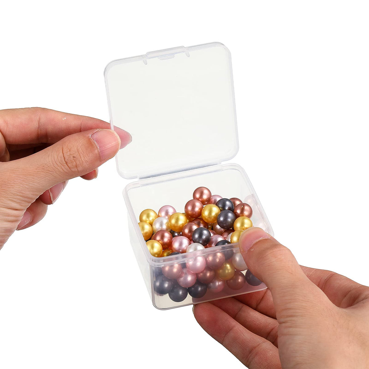 Jetec 18 Pieces Small Clear Plastic Storage Box, 2.5 x 2.5 x 1.6 Inch