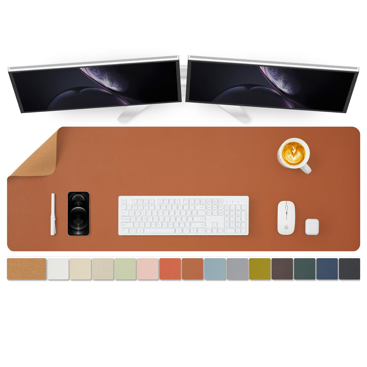 Large Cork Desk Mat - 47.2"x 17" Desk Pad for Office and Home - Ideal for Large Mouse Pad and Desk