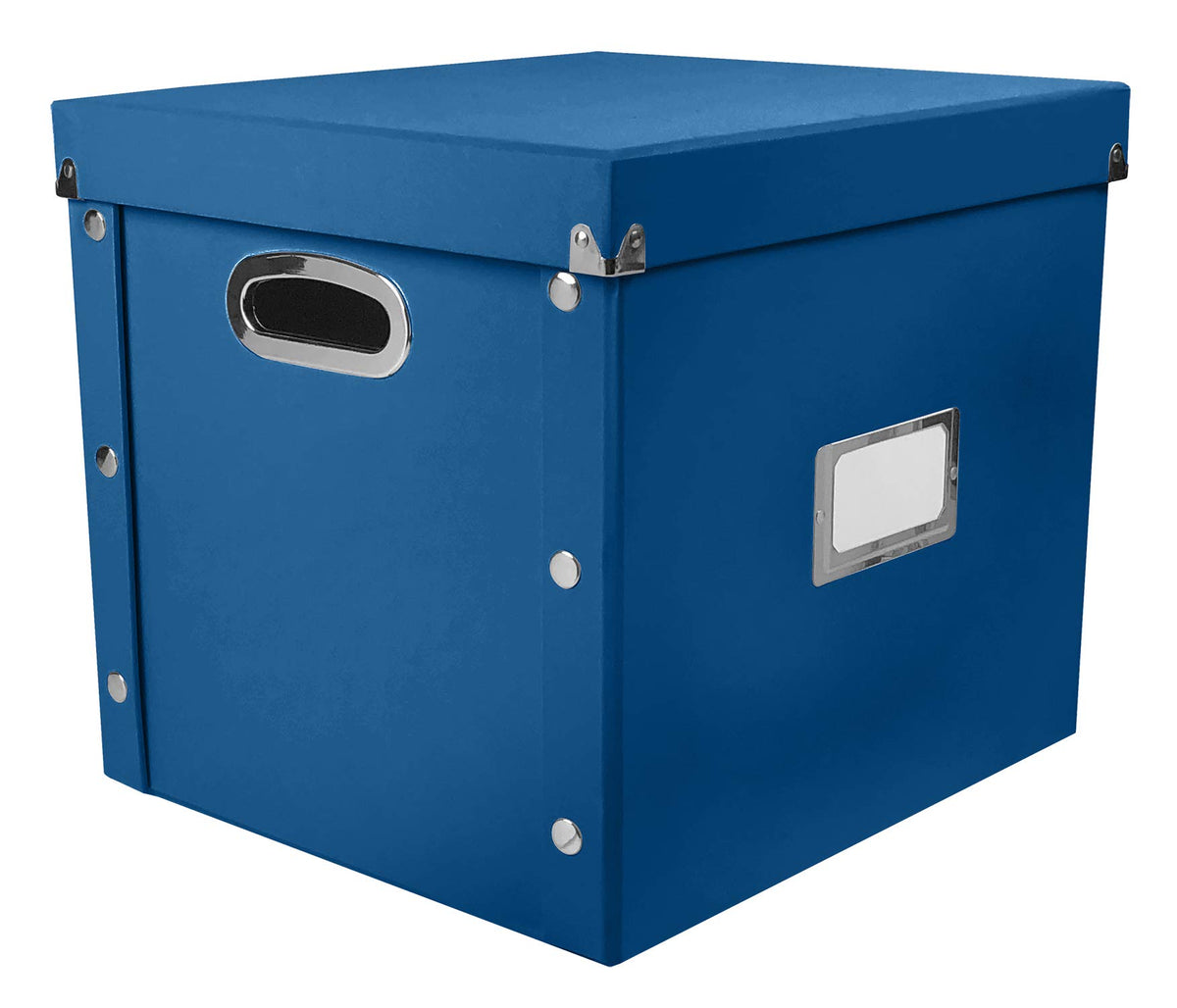 Snap-N-Store 12 In Vinyl Record Box, LP Holder with Lid, Classic Blue