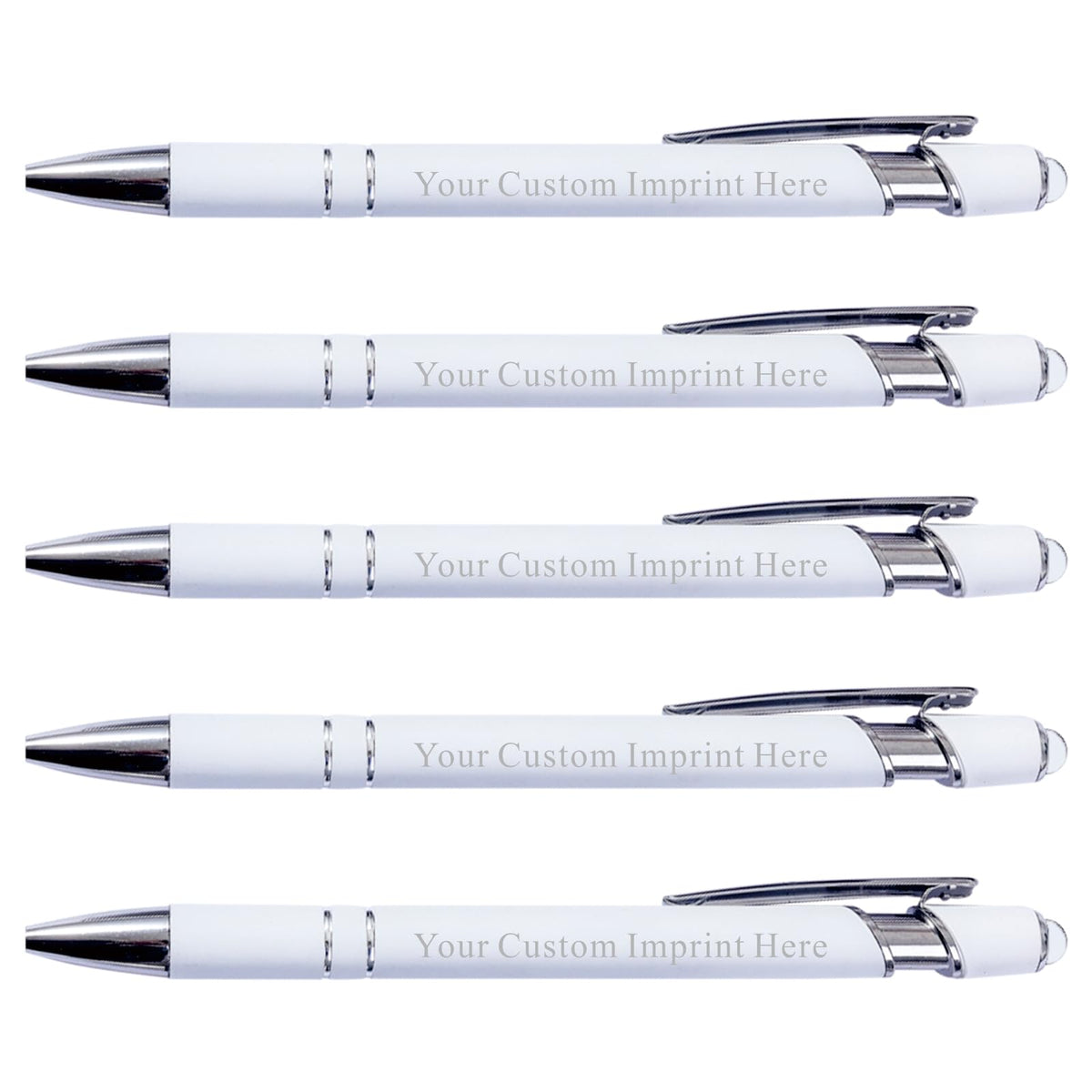 Schivity - Personalized Pens with Stylus - Custom Metallic Printed Name Pens with Black Ink