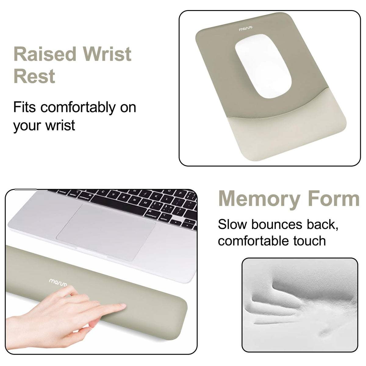 MOSISO Keyboard Mouse Pad Set, Large Gaming Mouse Pad&Keyboard Wrist Rest