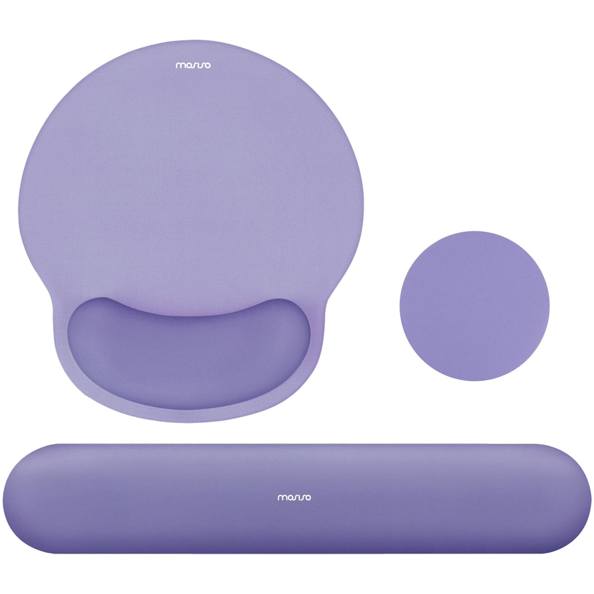 MOSISO Wrist Rest Support for Mouse Pad&Keyboard Set, Lavender Purple