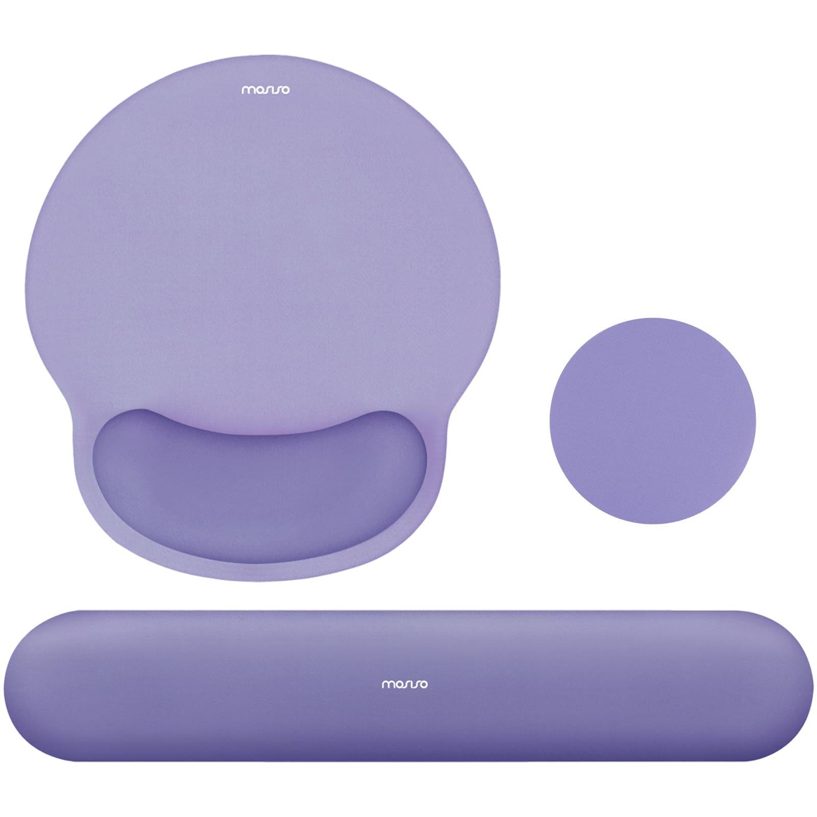 MOSISO Wrist Rest Support for Mouse Pad&Keyboard Set, Lavender Purple