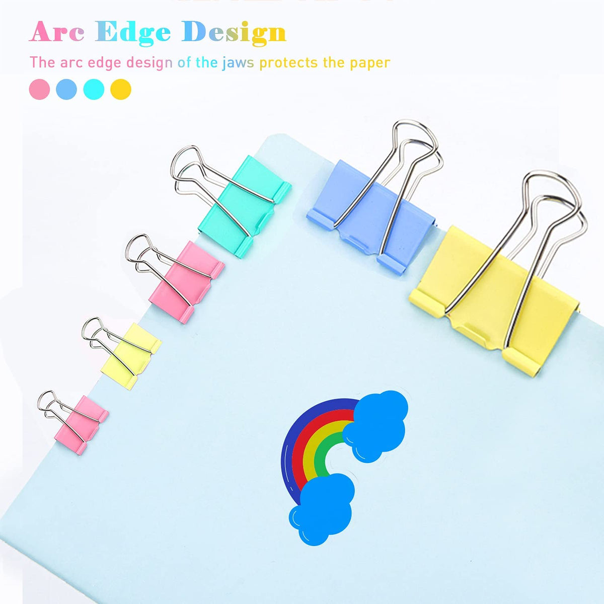 Small Binder Clips, 120 Pack, 3/4 Inch, Standard 19mm, Colorful, Capacity 0.31 Inch, Mini Paper