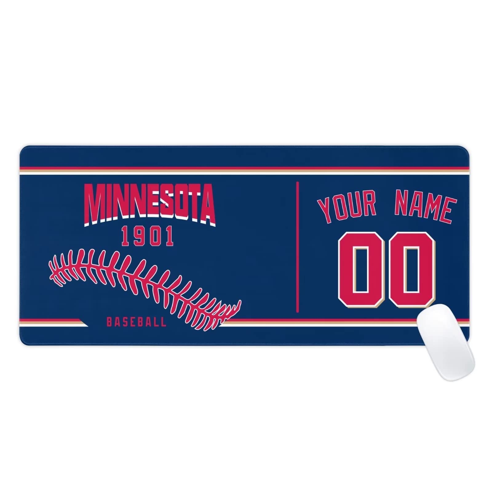 Minnesota Mouse Pad Custom Any Name and Number Personalized Desk Pad for Men Women Youth Gifts