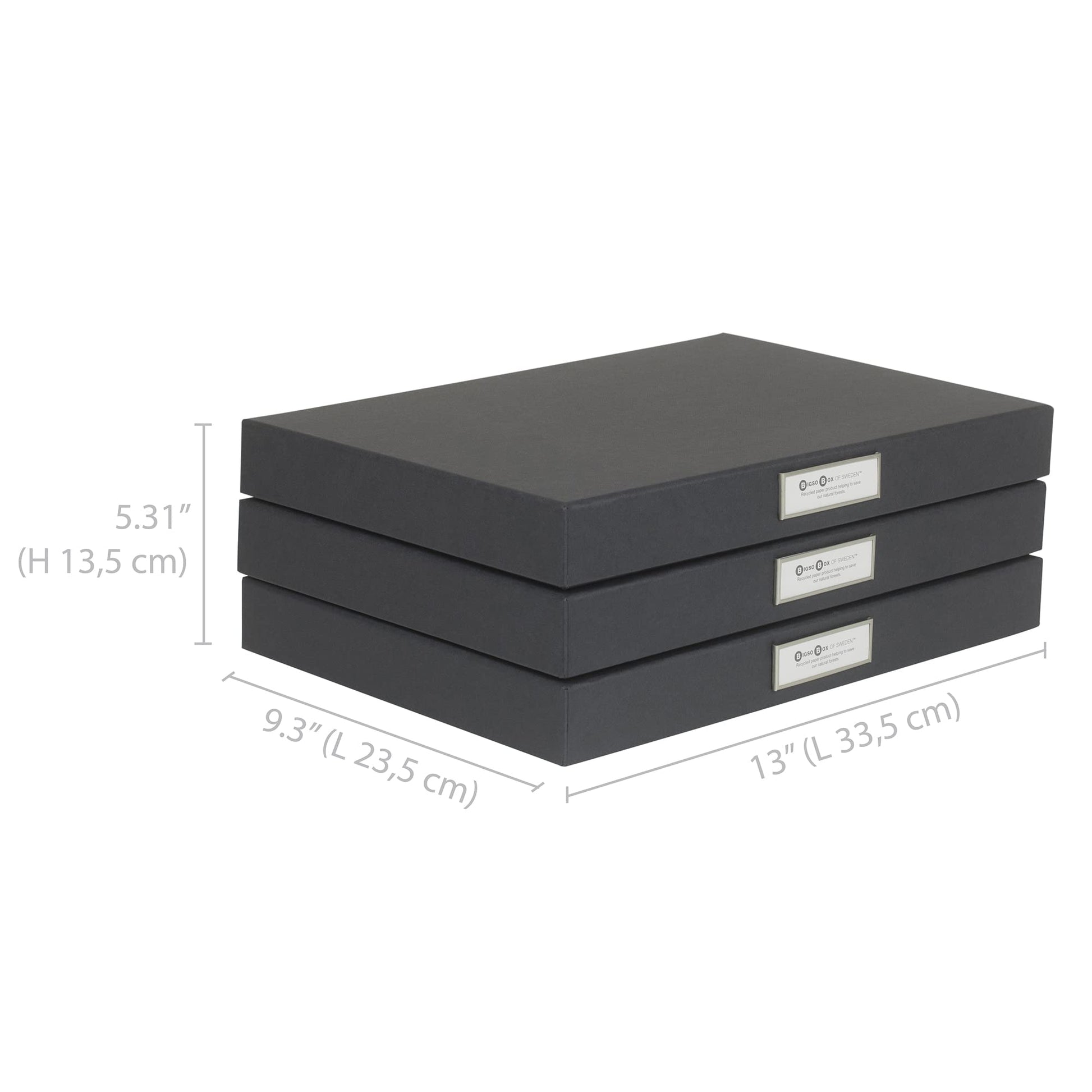 Bigso Sven Fiberboard Classic Hinged Document Box - File Organizer for Important Paperwork