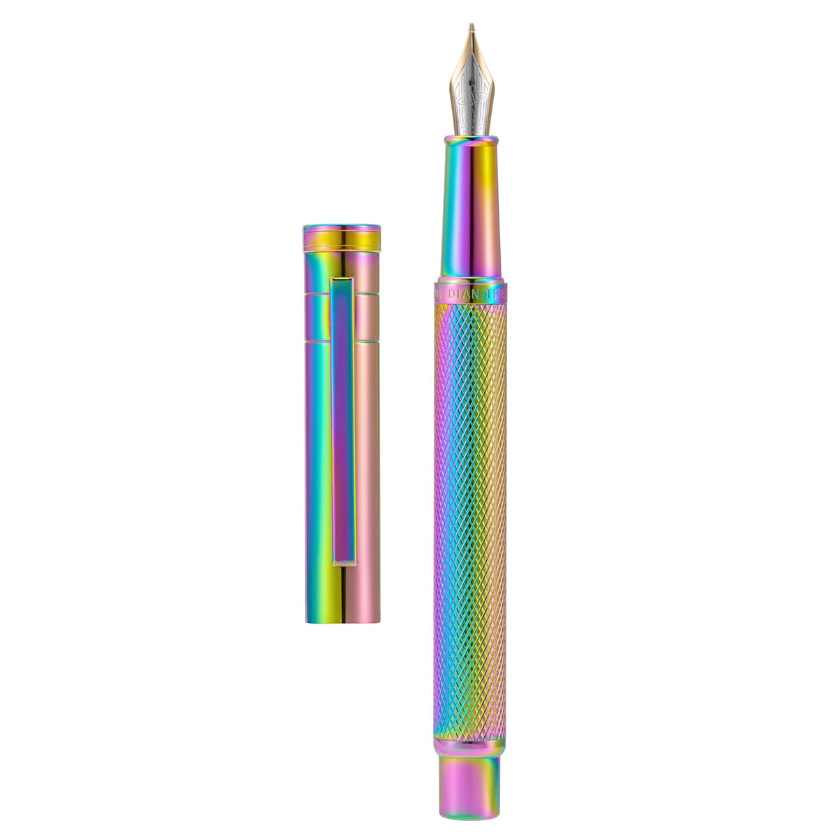 Hongdian Rainbow Forest Fountain Pen Blade Nib Classic Design Calligraphy Pen with Converter and