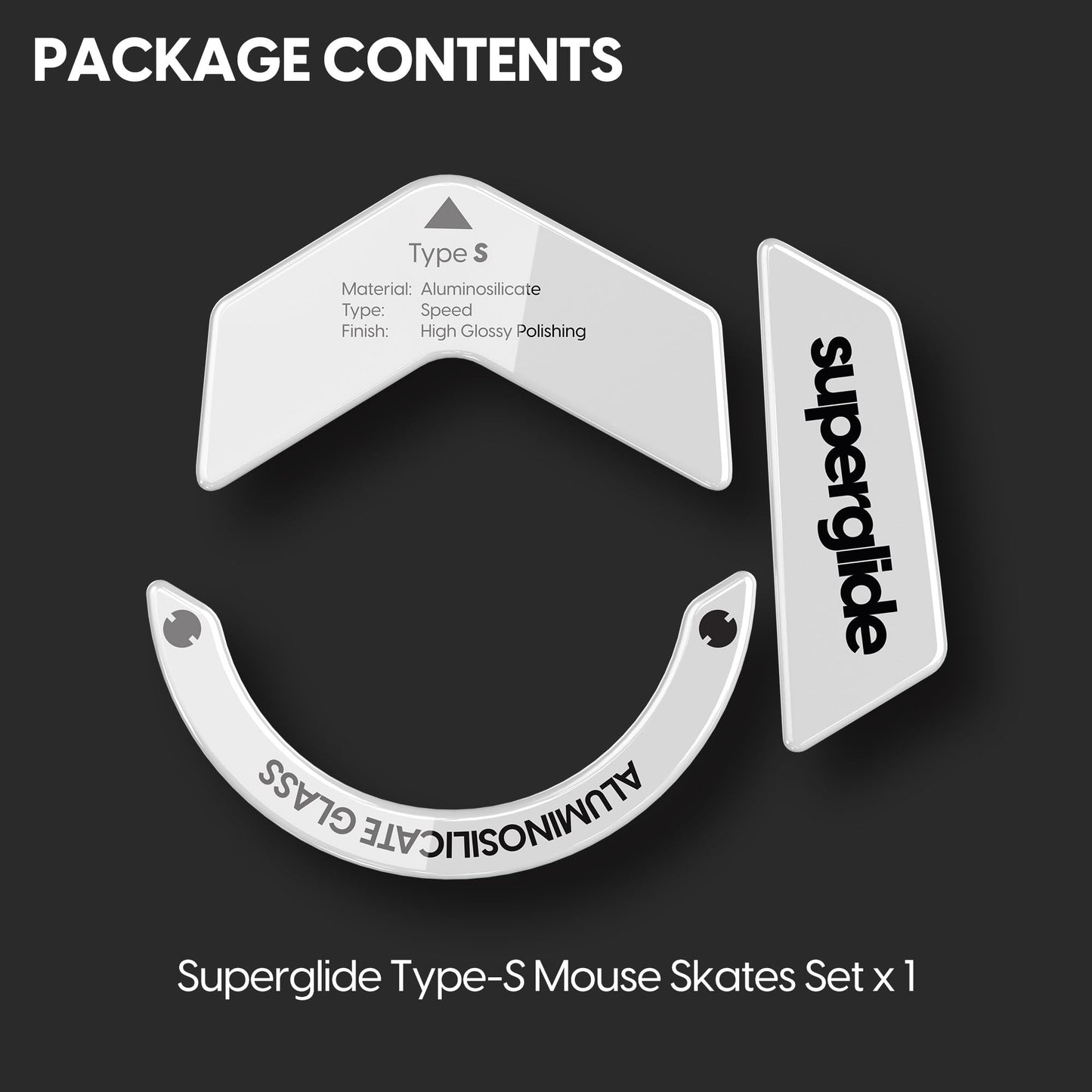 Superglide Glass Mouse Skates - Super Smooth Glide, Polished Round Edge, Super Fast Gaming Mouse