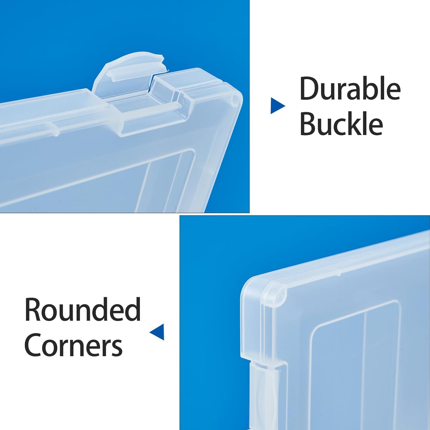 6 Packs A4 Paper Storage Boxes, 8.5 x 11 Plastic Portable Project Case for US letter Size and A4